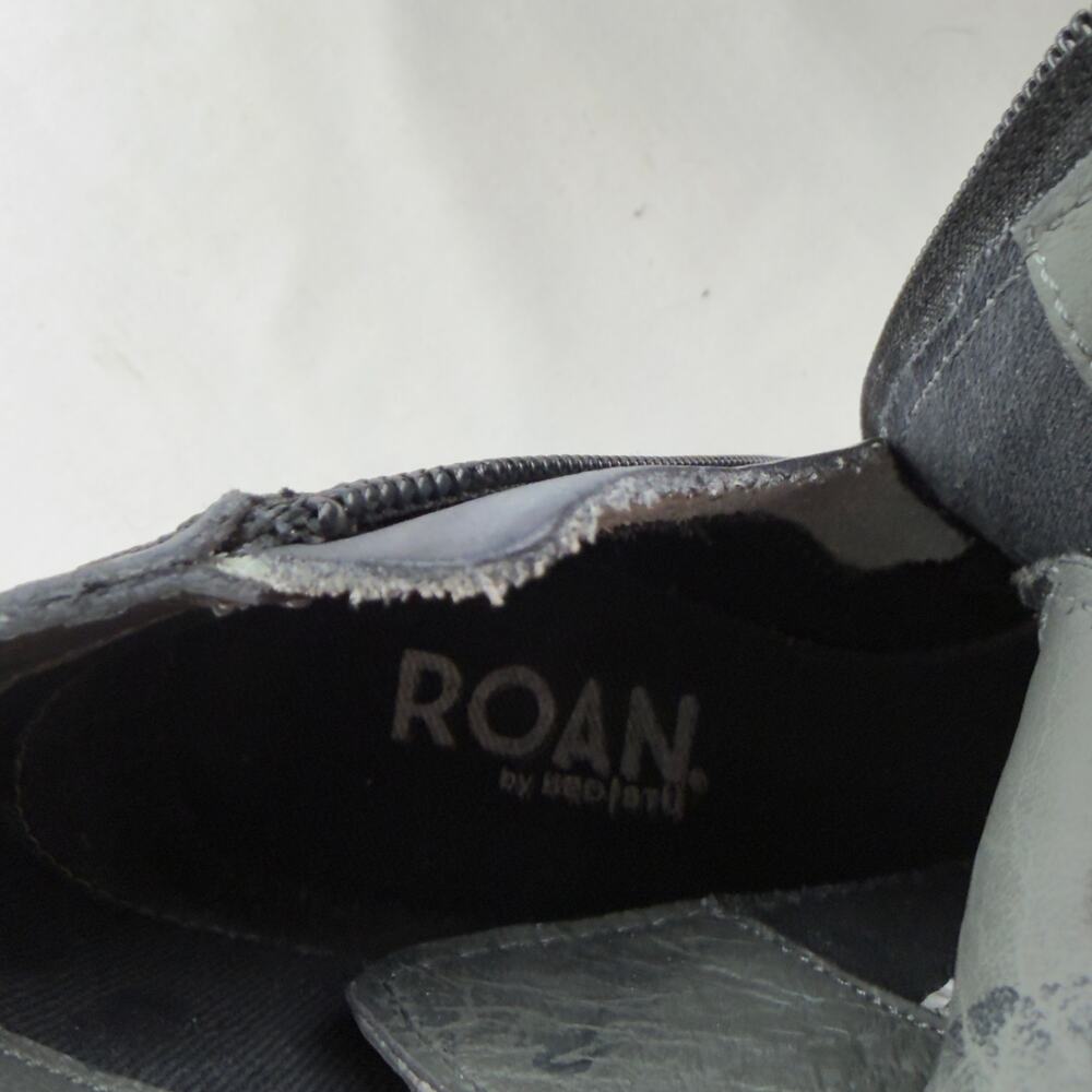 Roan by Bed Stu Gray Zoey Tan Stacked Heel Buckle Ankle Boots Women's Sz 10 - Picture 6 of 7